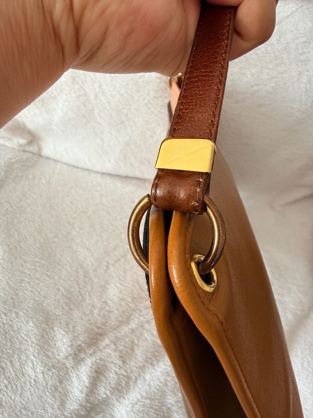 Christian Dior Vintage Leather Shoulder Bag Brown 9
