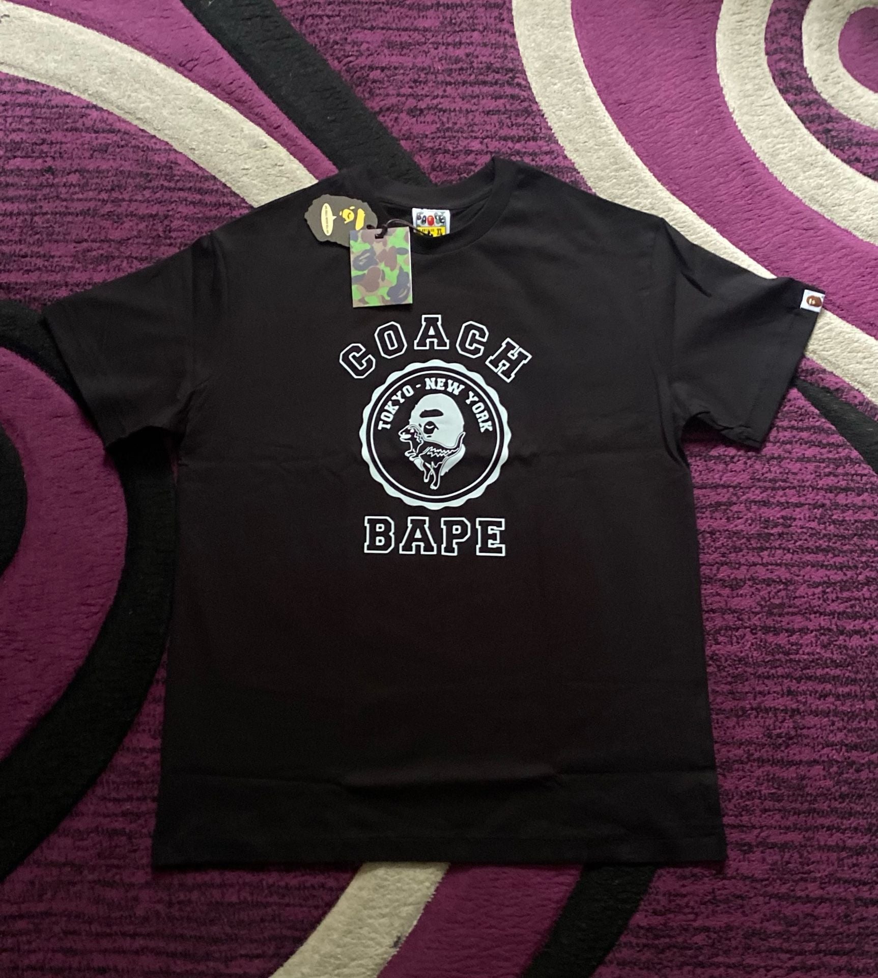 Bape x Coach College Logo T-Shirt Black 2