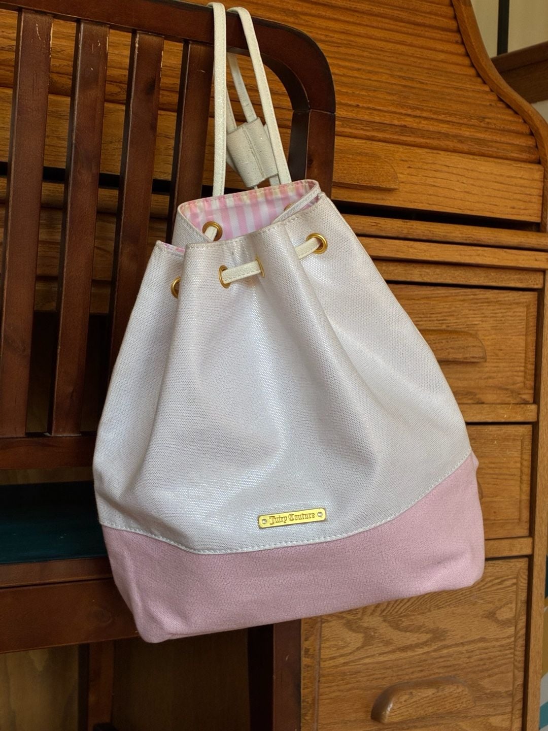 Juicy Couture Drawstring Bucket Backpack Bag 2