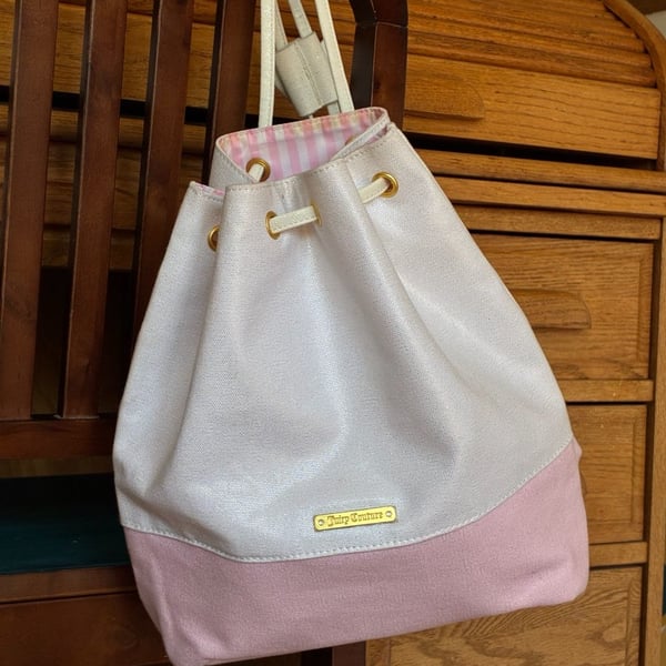Juicy Couture Drawstring Bucket Backpack Bag