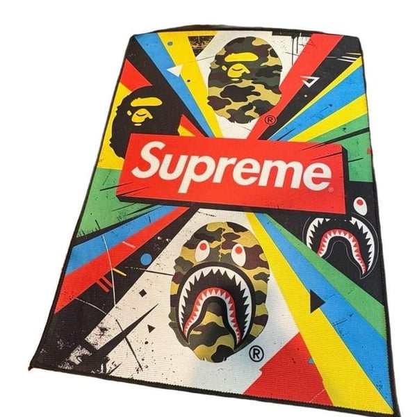 Supreme BAPE Shark Mat Multicolored Rug