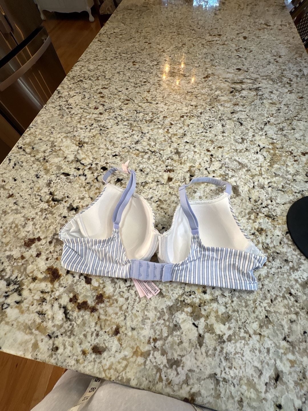 Victoria's Secret Body By Victoria Lined Demi Bra Size 38C Blue White Stripe 8