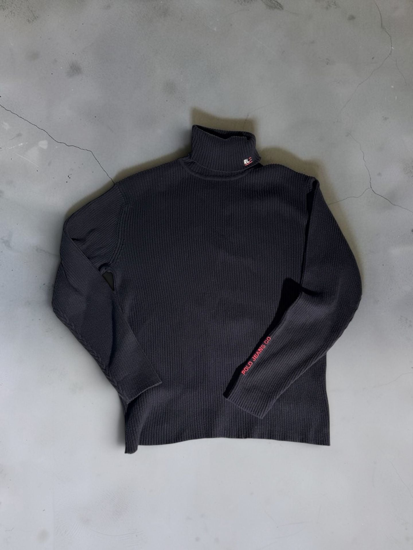 Polo Jeans Co. Size L Black Turtleneck Sweater 2
