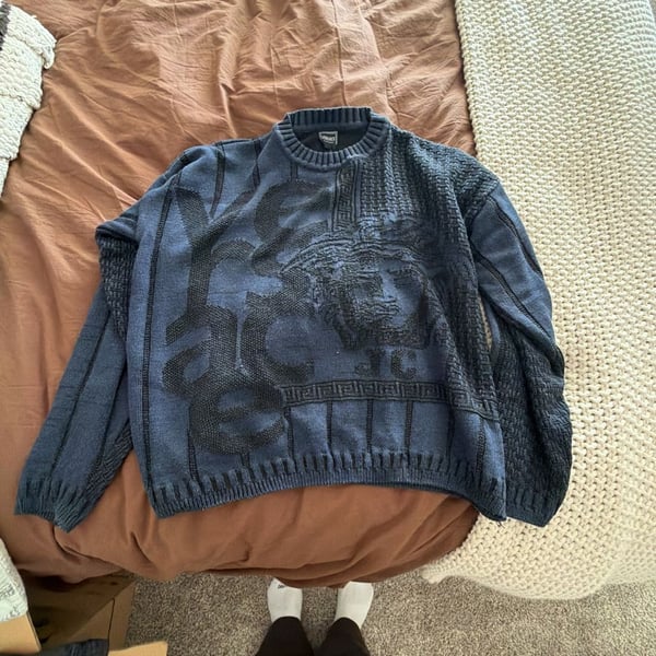 Versace Jeans Couture Medusa Knit Sweater Blue