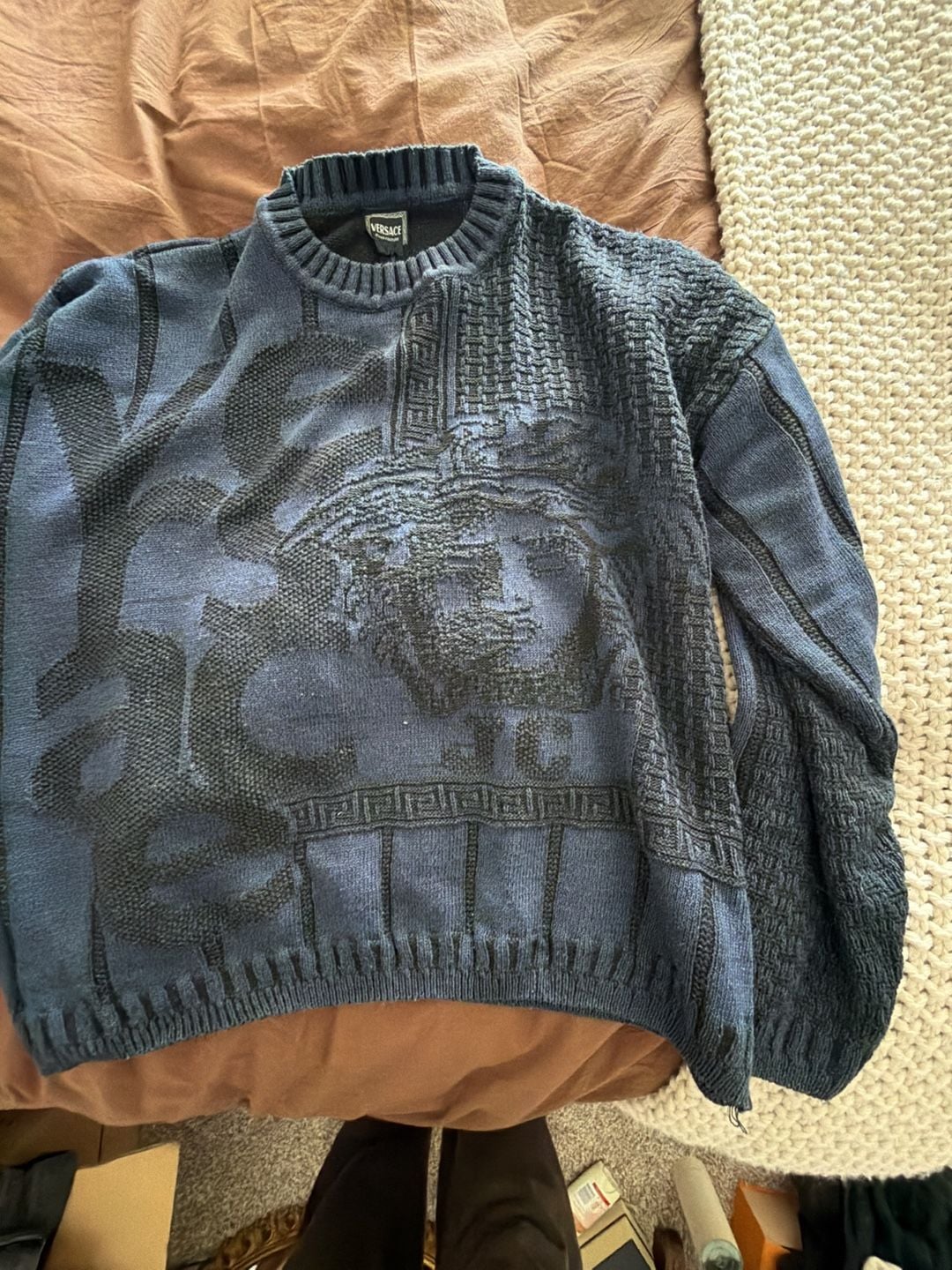 Versace Jeans Couture Medusa Knit Sweater Blue 3