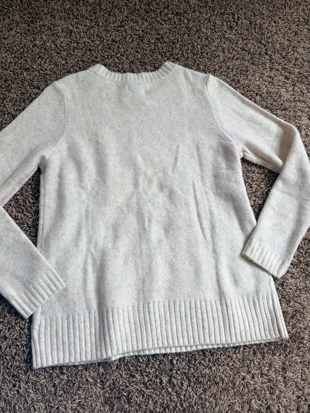 Croft & Barrow Cable Knit Sweater Size M Cream Crewneck Pullover 3