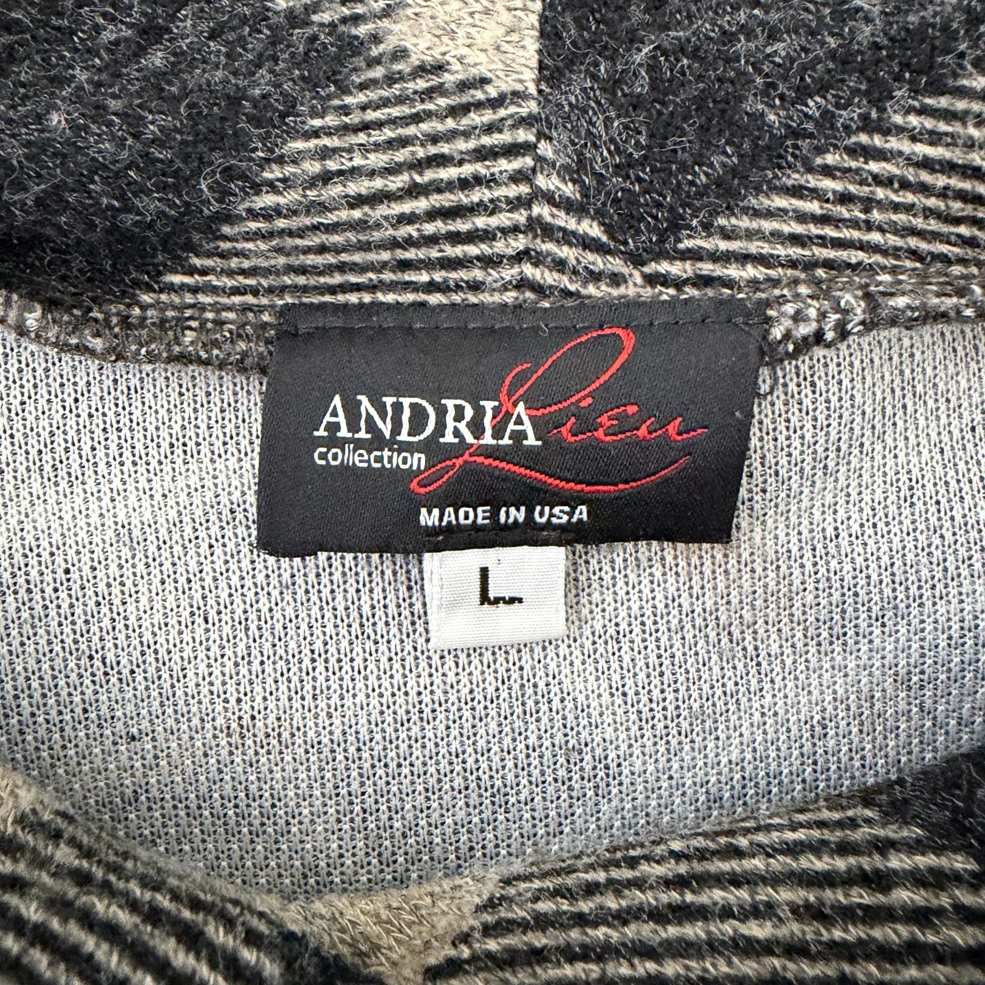 Andria Lieu Cowl Neck Tunic Top Size L Plaid Abstract Print 6