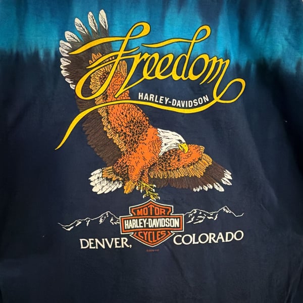 Blue Reverse Tie Dye Harley Davidson