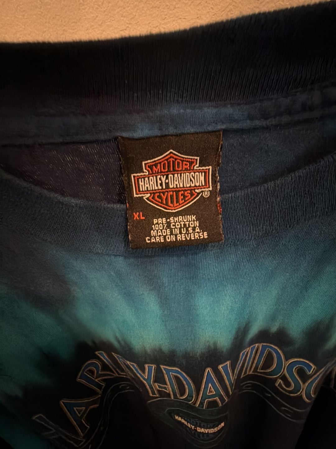 Blue Reverse Tie Dye Harley Davidson 4