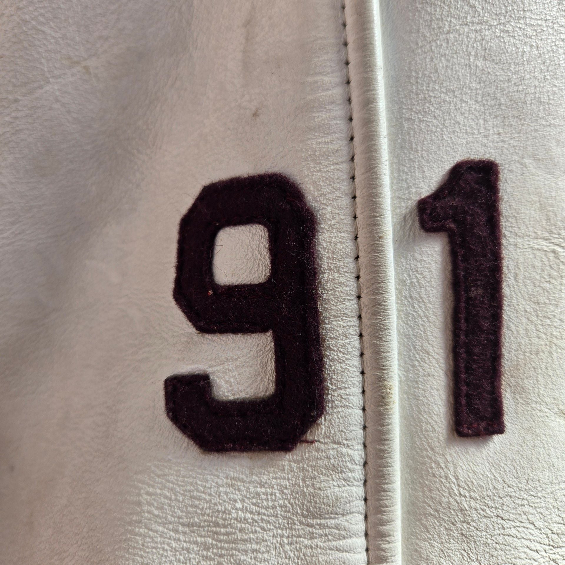 Vintage Hoonah Braves Varsity Jacket Maroon Leather Wool 1991 Ben 5
