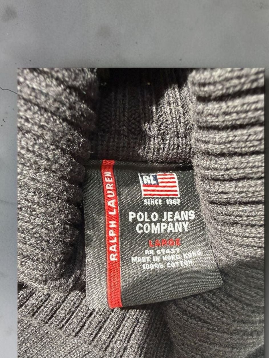 Polo Jeans Co. Size L Black Turtleneck Sweater 5