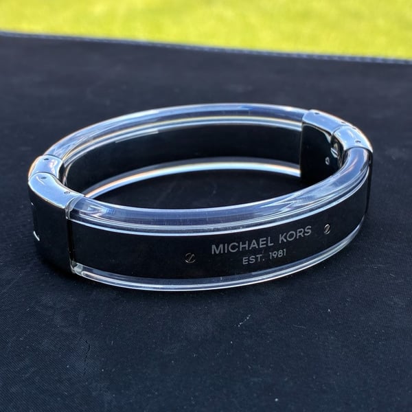 Michael Kors Silver And Clear Acetate Bangle