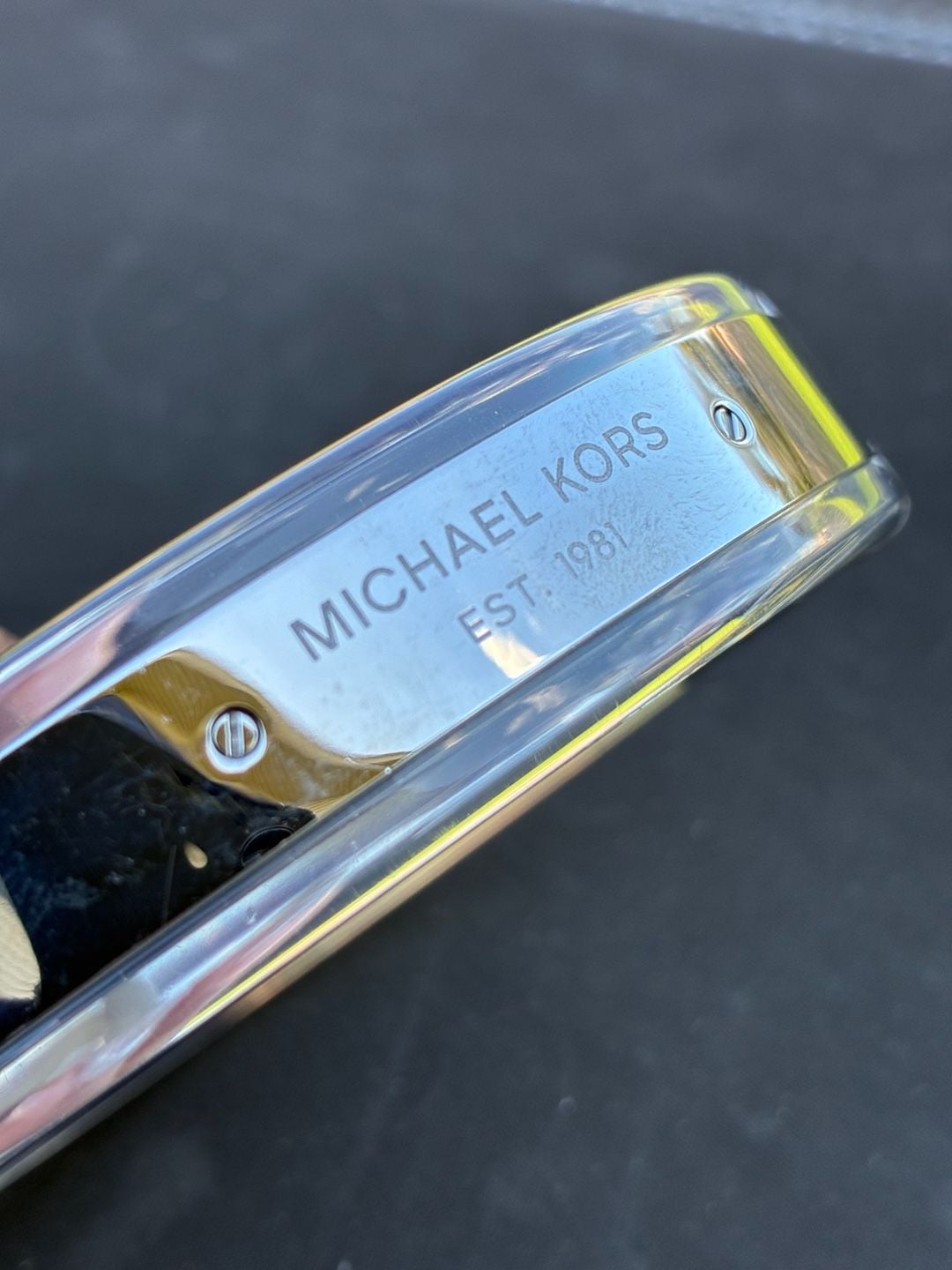 Michael Kors Silver And Clear Acetate Bangle 3