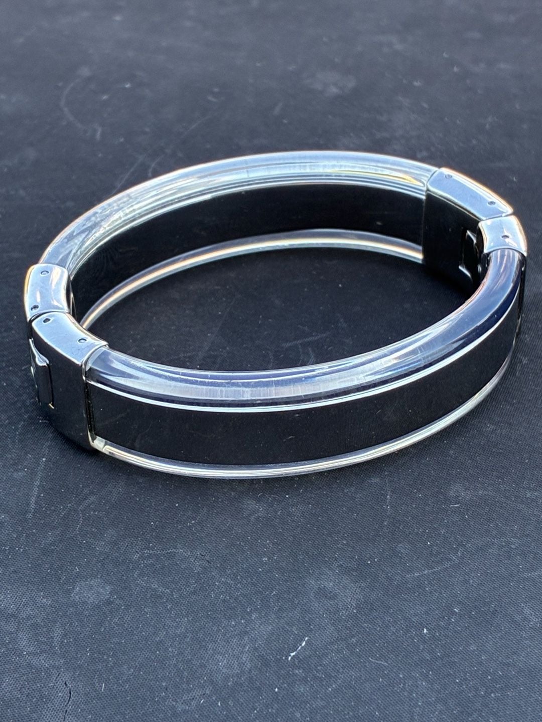 Michael Kors Silver And Clear Acetate Bangle 5