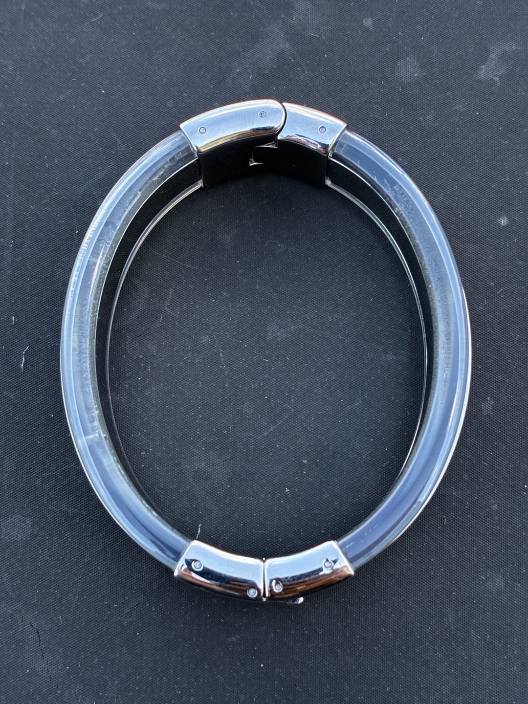 Michael Kors Silver And Clear Acetate Bangle 7