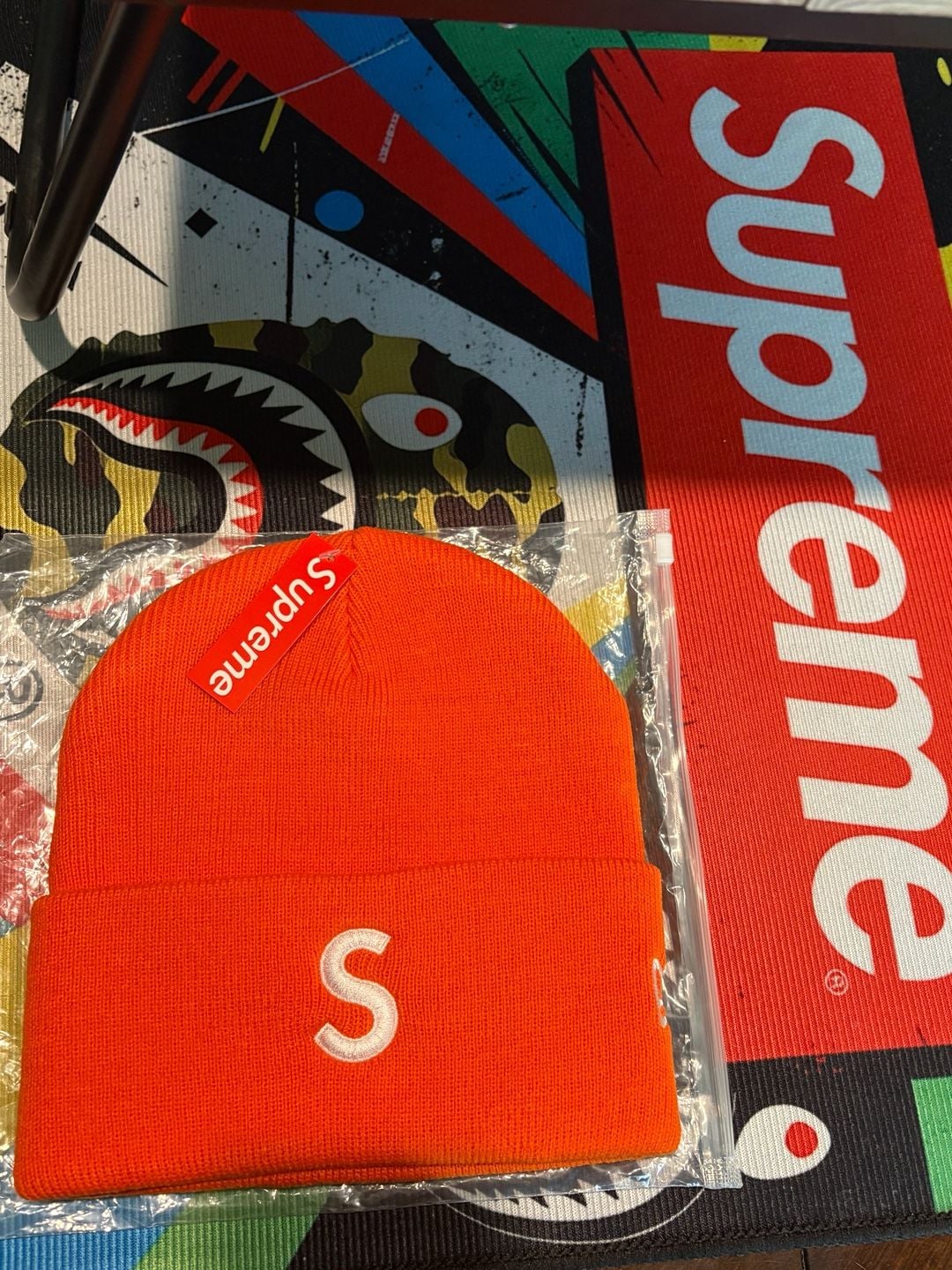 Supreme New Era S Logo Beanie Orange 2