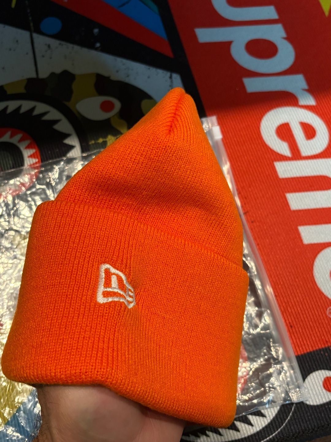 Supreme New Era S Logo Beanie Orange 4