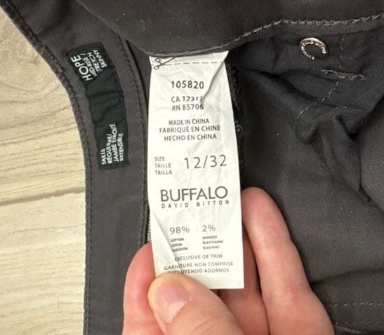 Buffalo David Bitton Hope Mid Rise Stretch Skinny Pants 12/32 Charcoal NWT 10