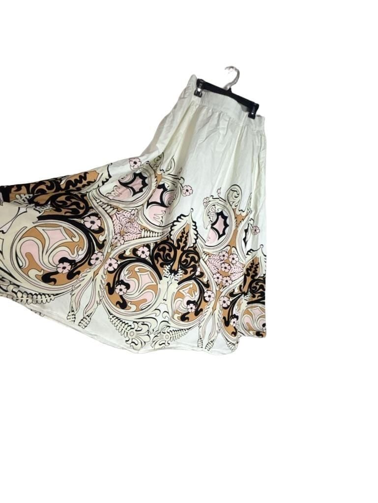 Gibson Latimer Midi Skirt Boho Paisley Floral Print Sz 16 4