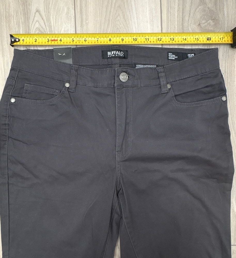 Buffalo David Bitton Hope Mid Rise Stretch Skinny Pants 12/32 Charcoal NWT 5
