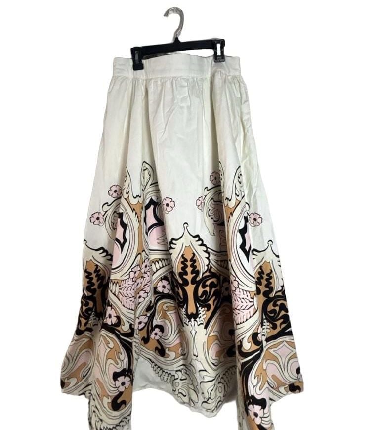Gibson Latimer Midi Skirt Boho Paisley Floral Print Sz 16 6