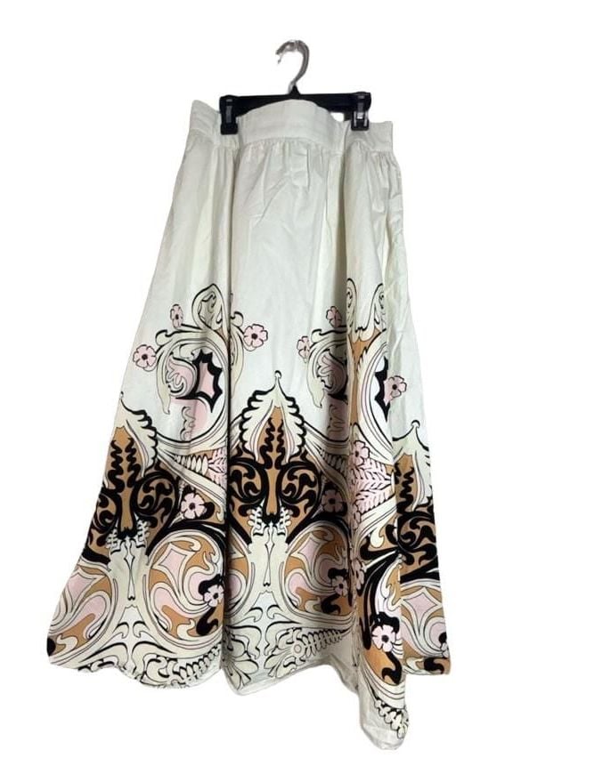 Gibson Latimer Midi Skirt Boho Paisley Floral Print Sz 16 3