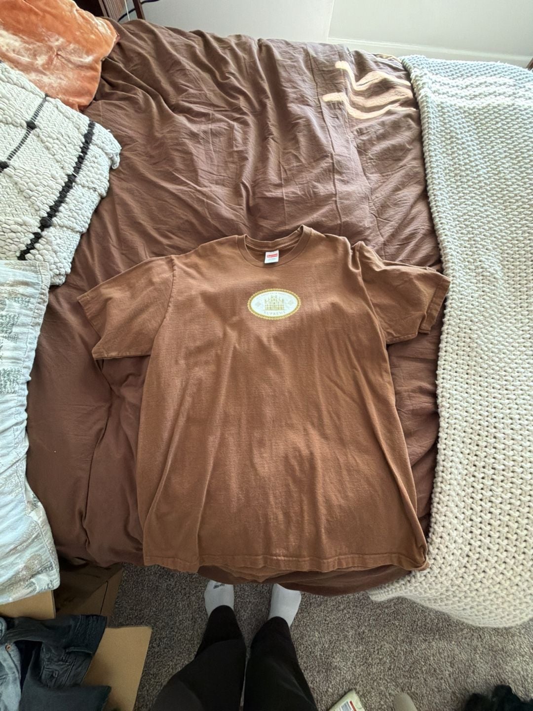 Supreme Experientia Tee Size L Brown Cotton Short Sleeve T-Shirt 3