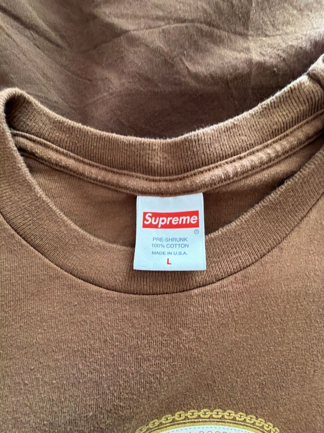 Supreme Experientia Tee Size L Brown Cotton Short Sleeve T-Shirt 4