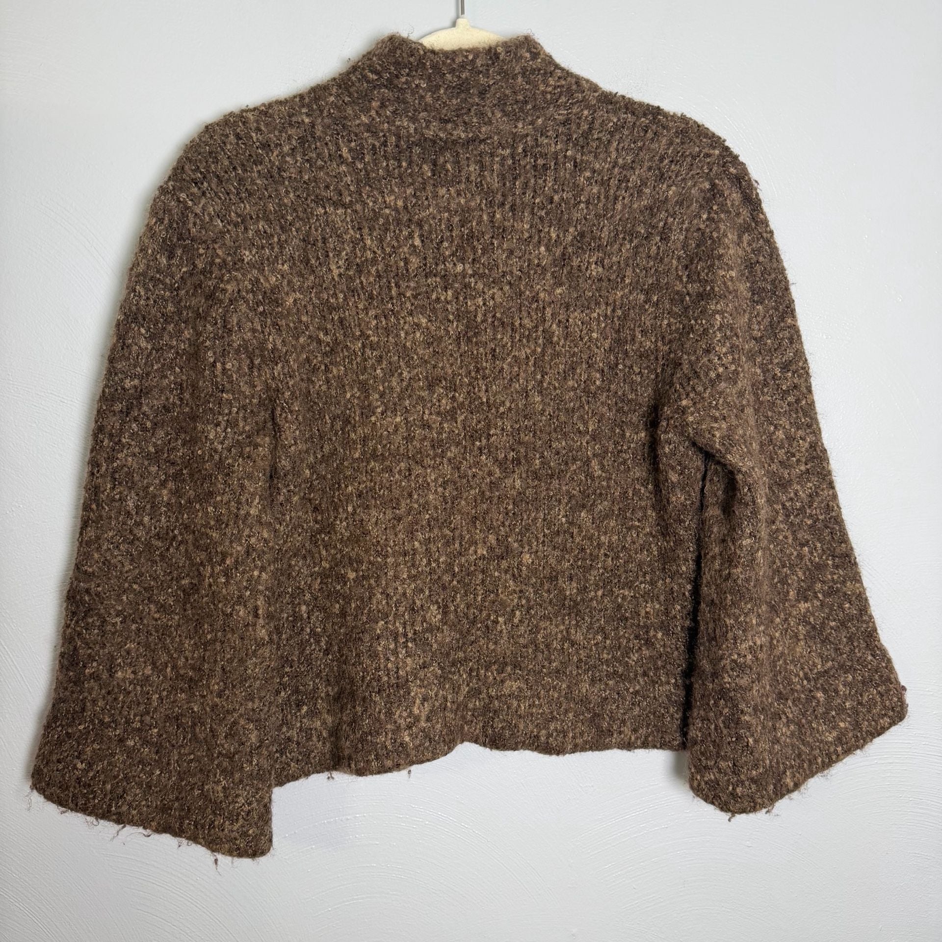Susan Bristol Cardigan Size M Brown Button Up Textured Sweater 3