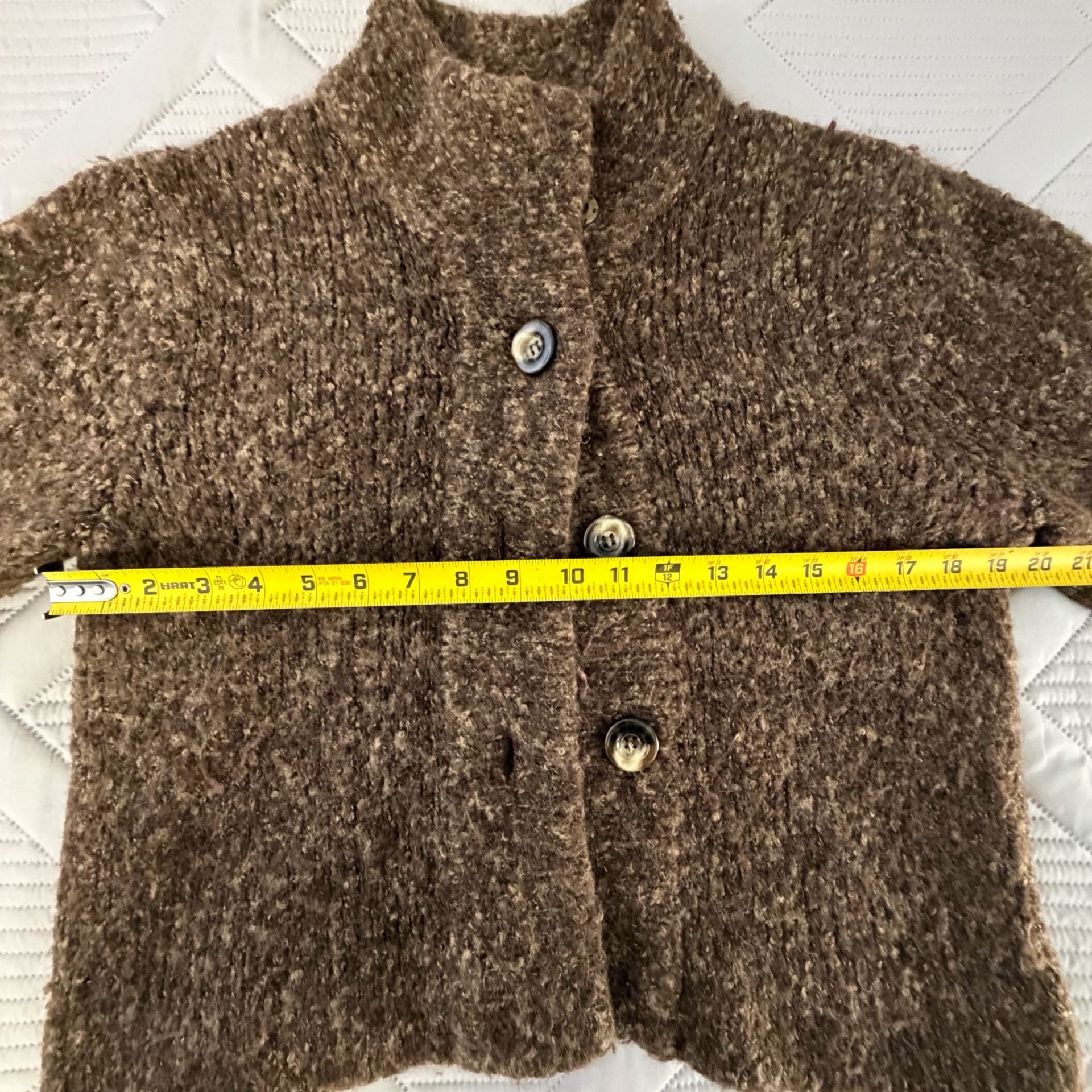 Susan Bristol Cardigan Size M Brown Button Up Textured Sweater 4