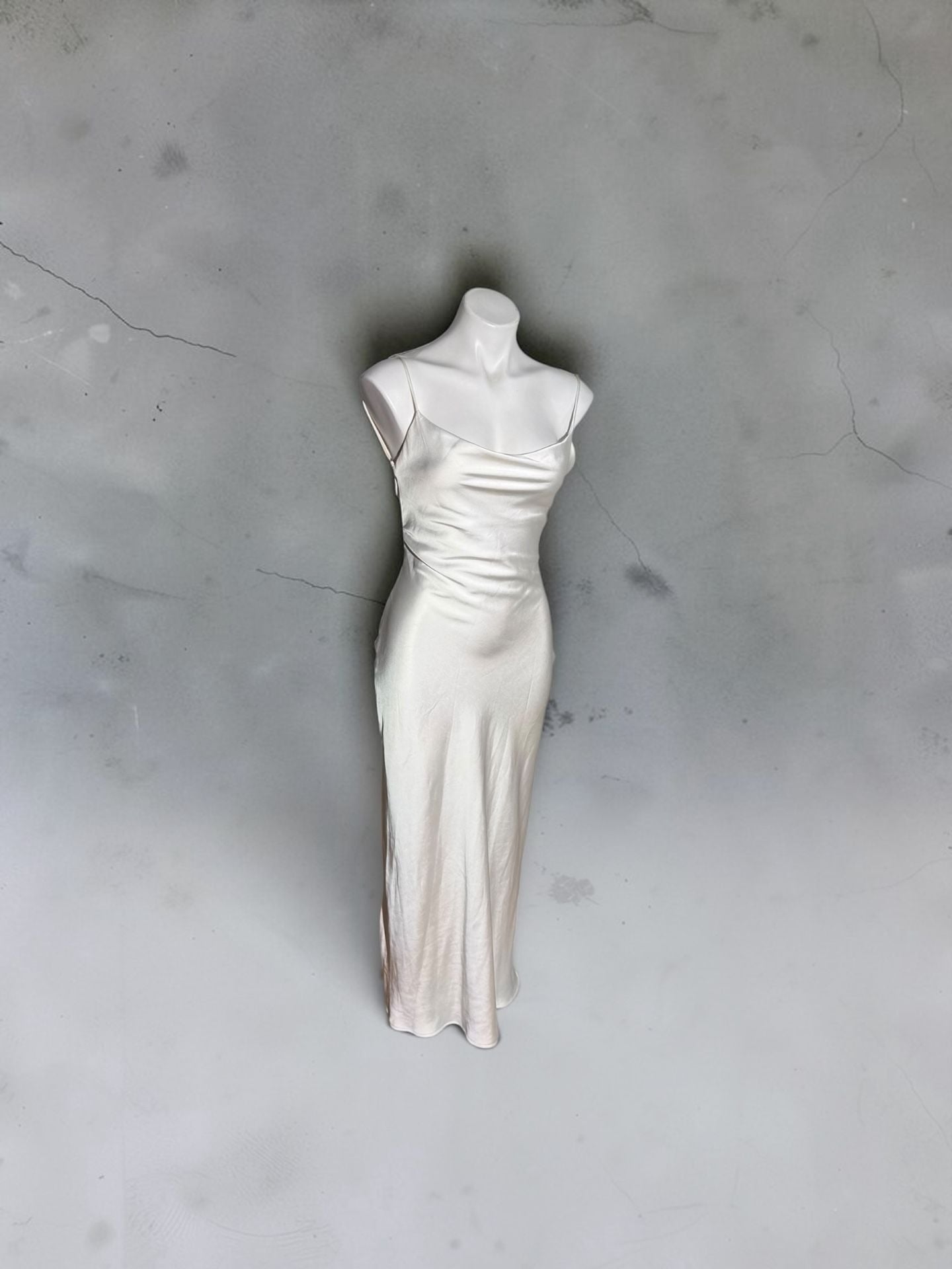 Zara Satin Cowl Neck Maxi Dress Champagne 2