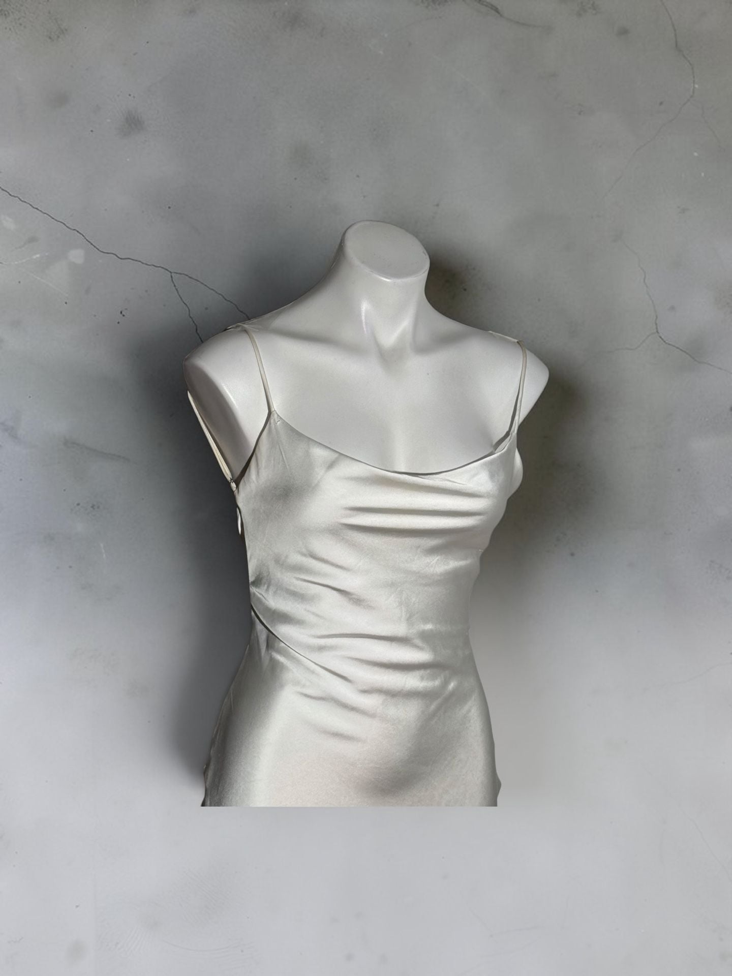 Zara Satin Cowl Neck Maxi Dress Champagne 3