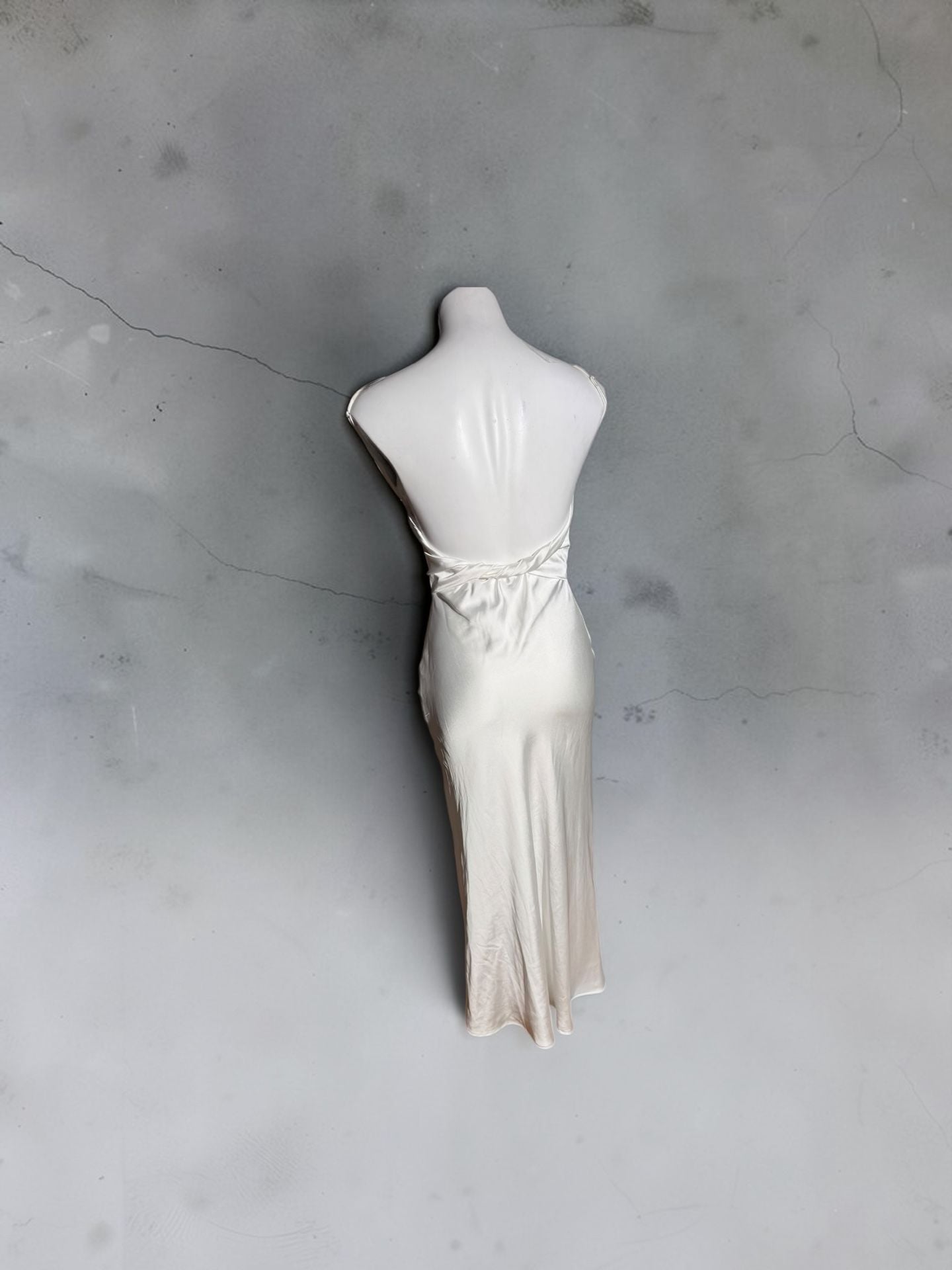 Zara Satin Cowl Neck Maxi Dress Champagne 4