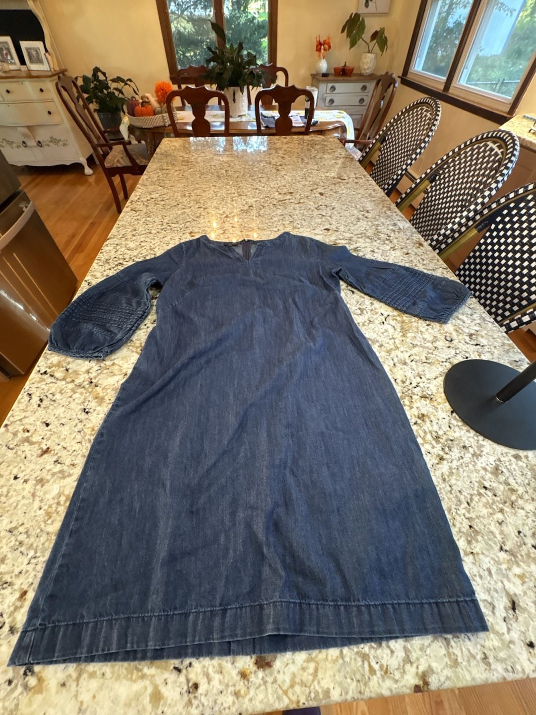 Talbots Denim Shift Dress Size 6P Blue Cotton Petite 2