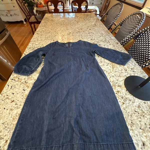 Talbots Denim Shift Dress Size 6P Blue Cotton Petite