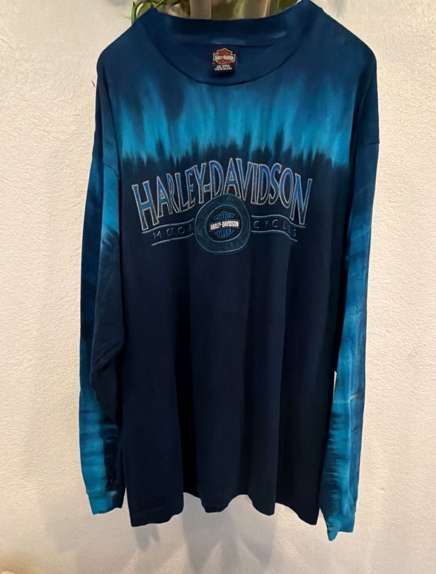 Blue Reverse Tie Dye Harley Davidson 3