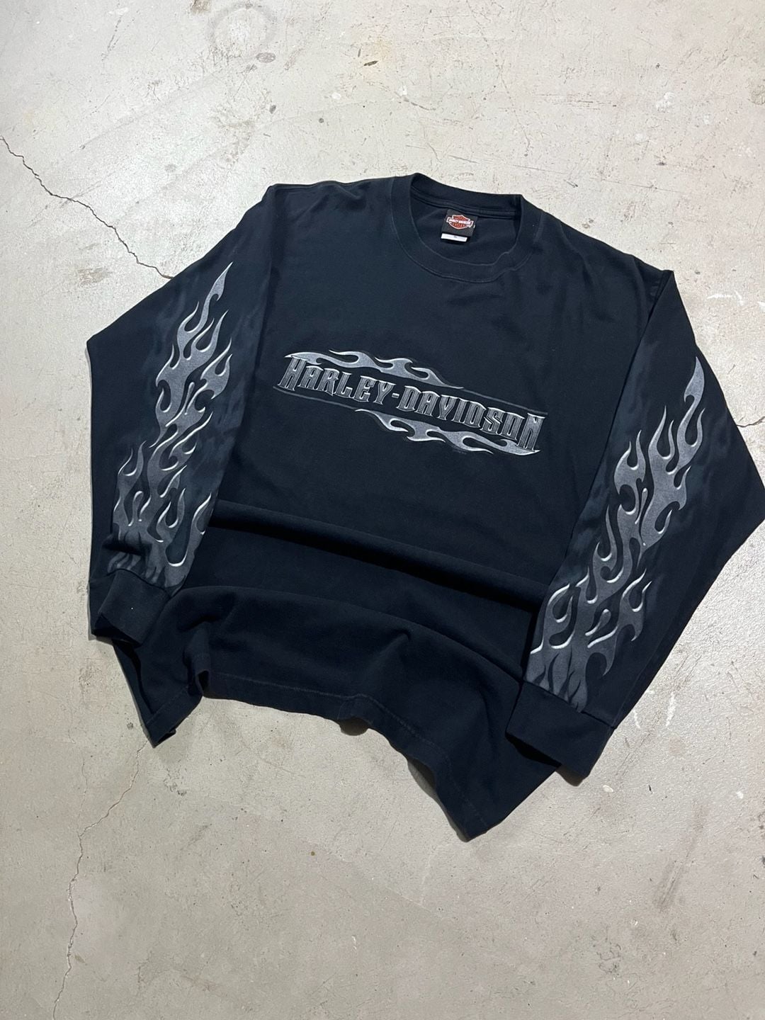 Crazy flame sleeve hit Harley Davidson Long Sleeve 2