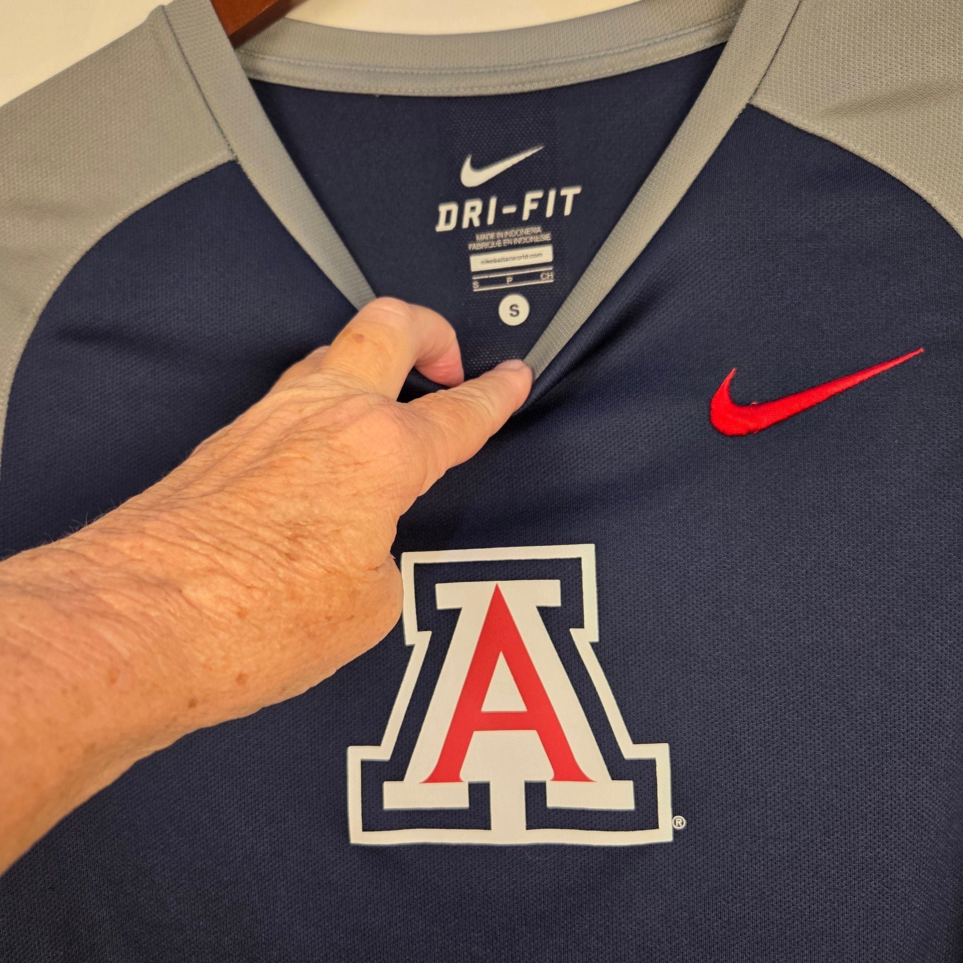Nike Arizona Wildcats Elite Dri-Fit Long Sleeve Shirt Size S Navy Gray 3