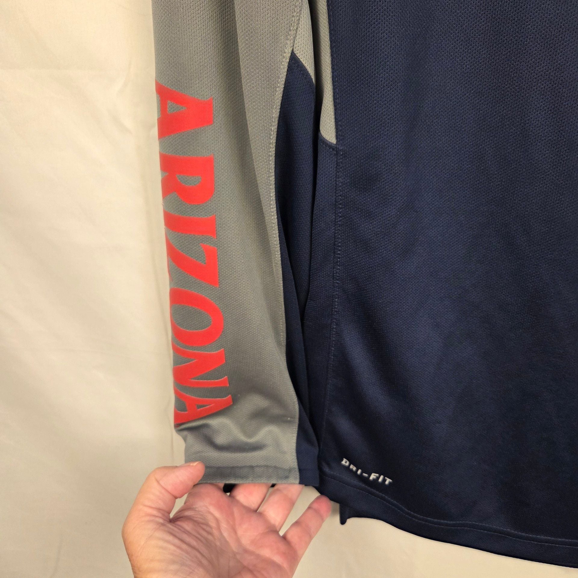 Nike Arizona Wildcats Elite Dri-Fit Long Sleeve Shirt Size S Navy Gray 4