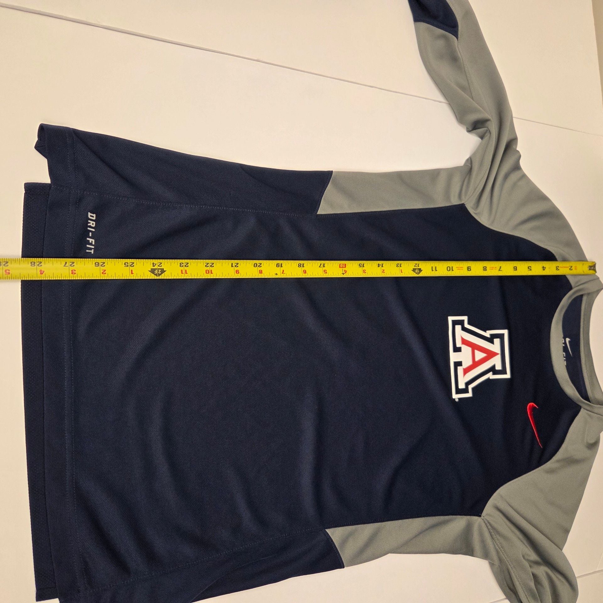 Nike Arizona Wildcats Elite Dri-Fit Long Sleeve Shirt Size S Navy Gray 10