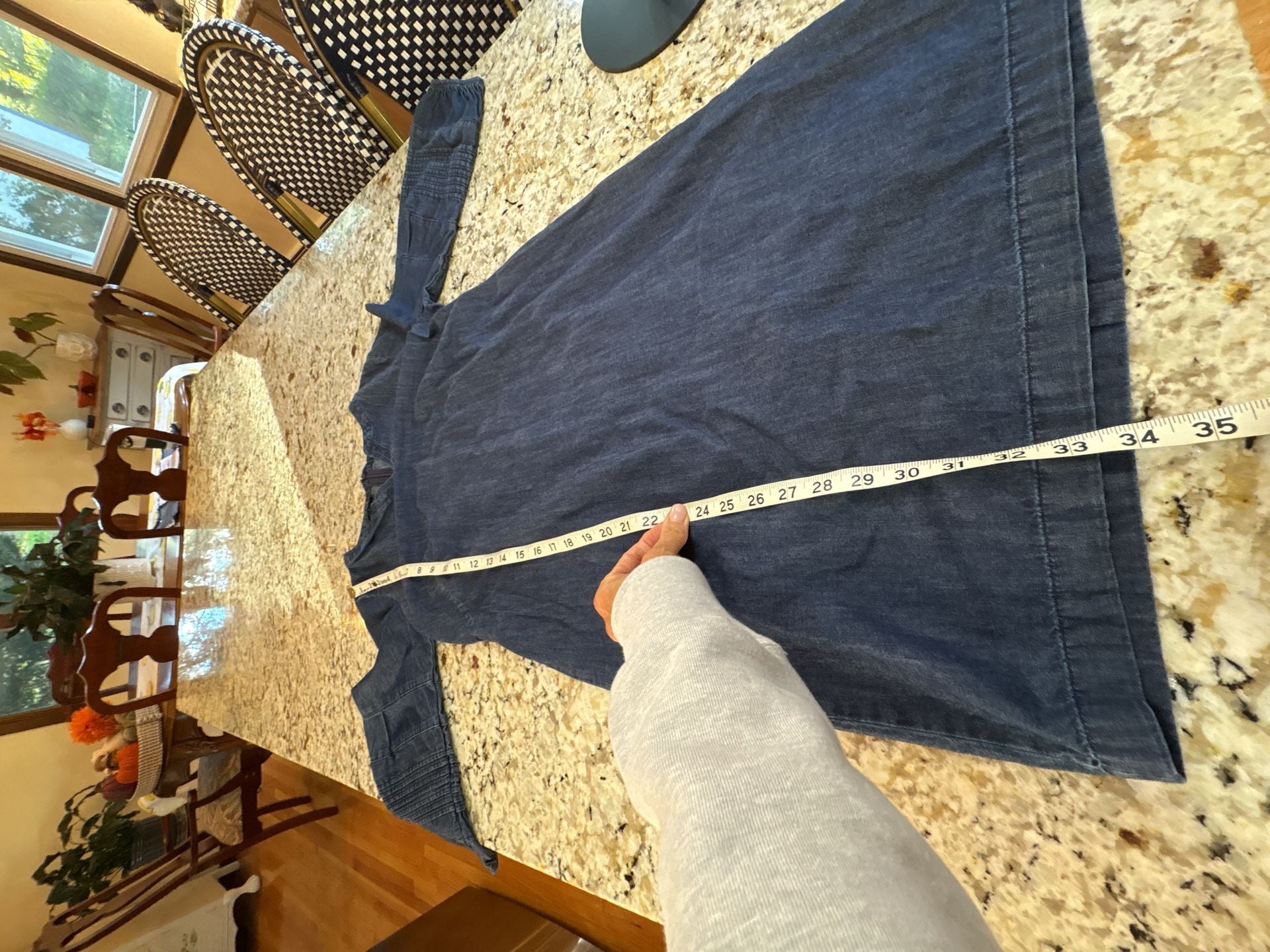Talbots Denim Shift Dress Size 6P Blue Cotton Petite 7