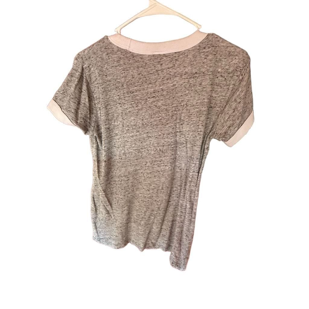 PINK Victoria's Secret Sequin Ringer T-Shirt Size XS Grey White 5