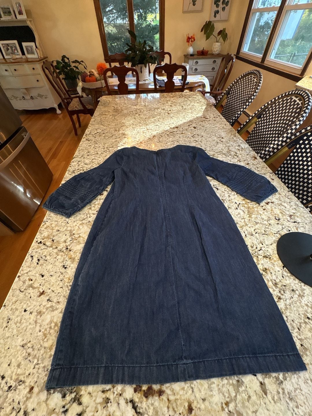 Talbots Denim Shift Dress Size 6P Blue Cotton Petite 8