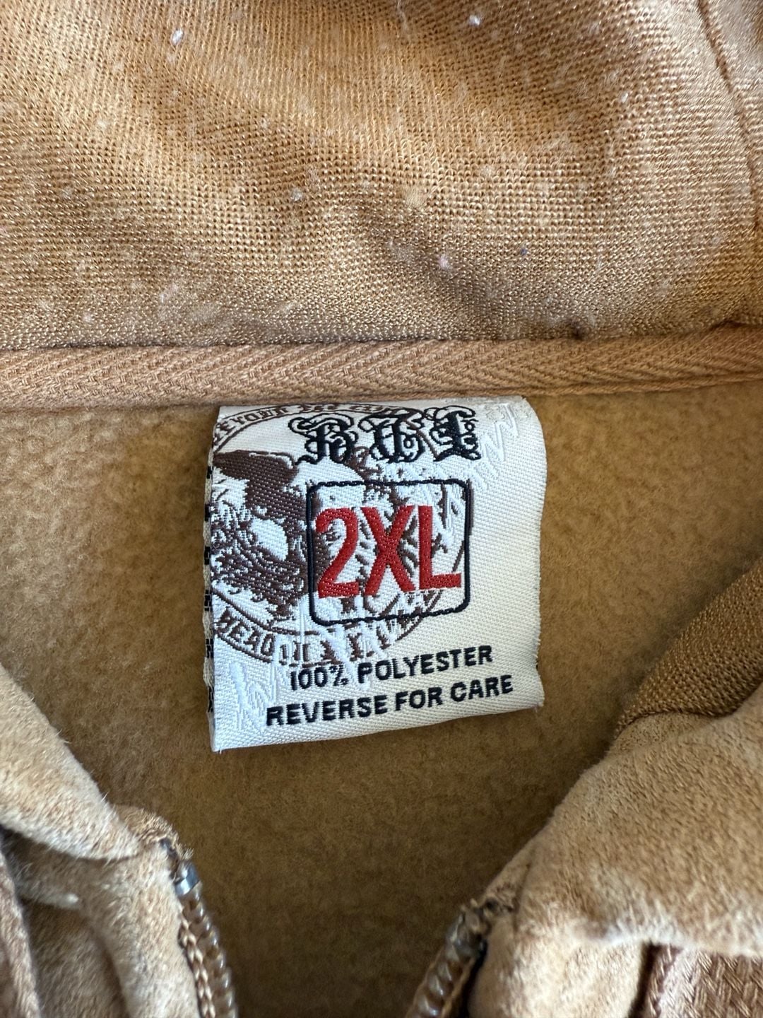 Ruff Heided Money Print Zip Up Hoodie Size 2XL Tan Polyester 4
