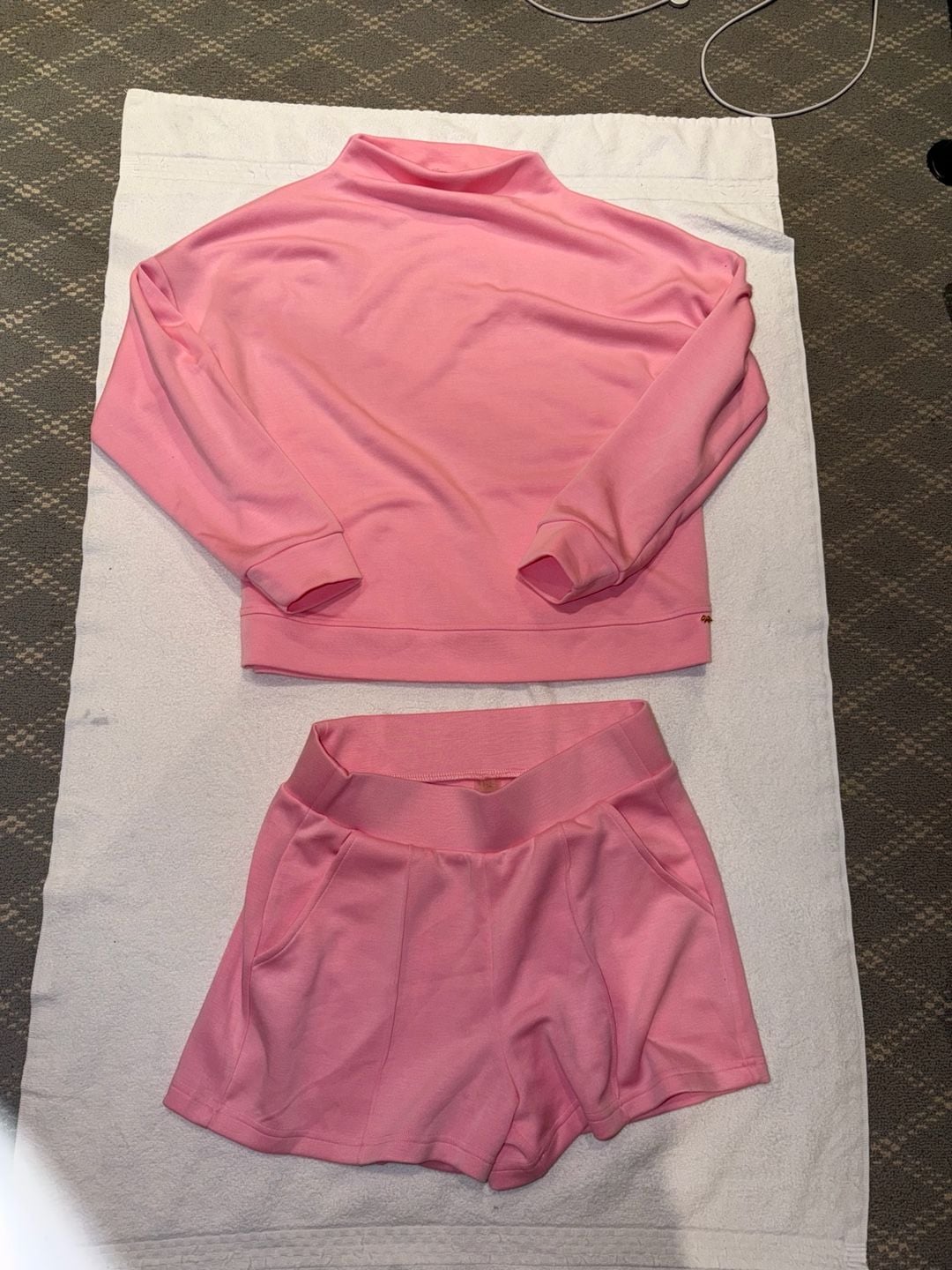 PQ Swim Mock Neck Pullover and Shorts Set XS / S Pink 2