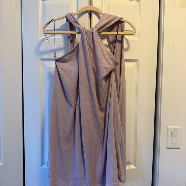 Women's Lilac A-line halterneck dress