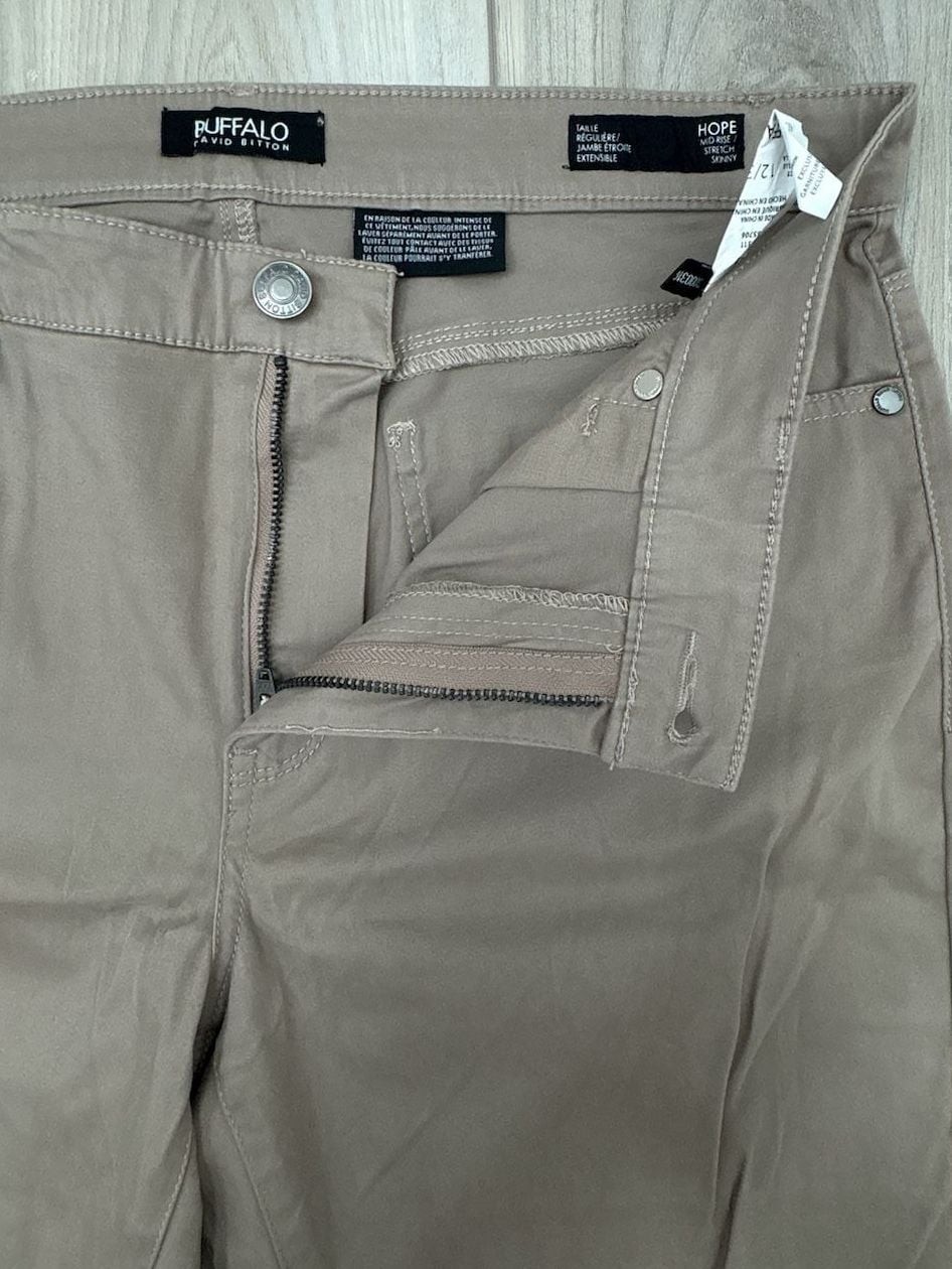 Buffalo David Bitton Hope Stretch Skinny Pants Size 12/32 Khaki NWT 5
