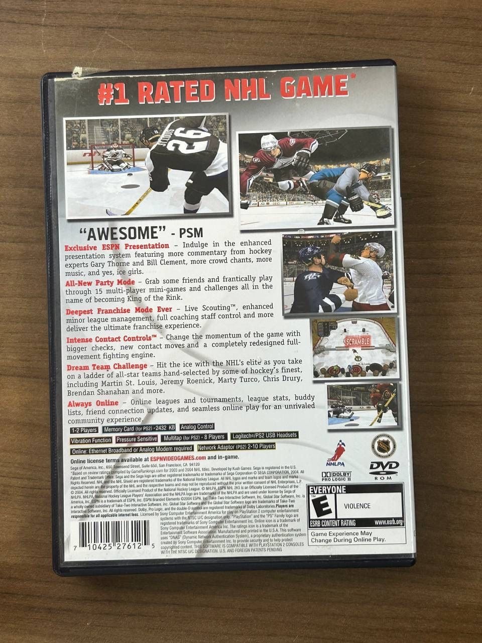ESPN NHL 2K5 Sony PlayStation 2 PS2 2004 Complete CIB Sega Hockey Game 3