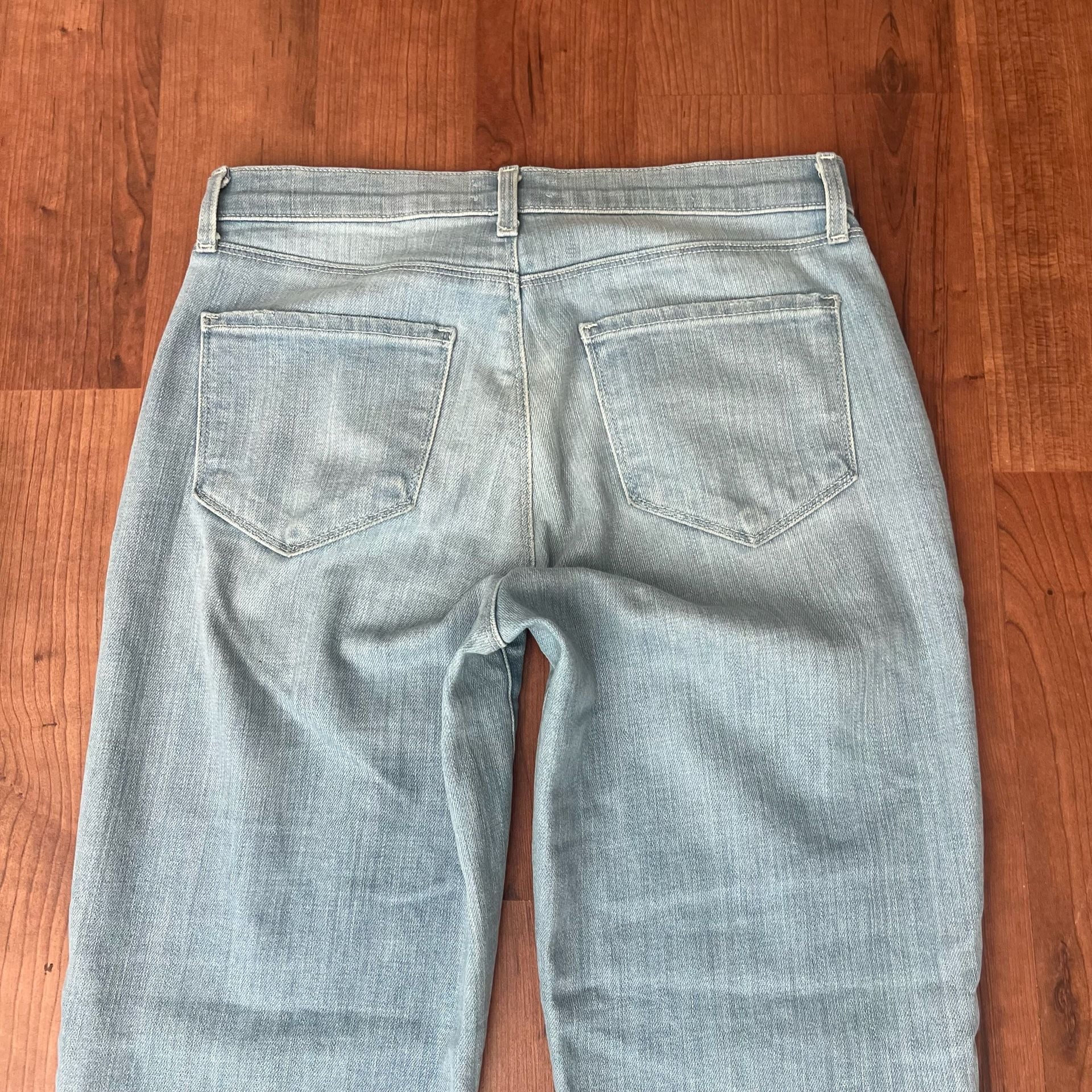 L'Agence Sada High Rise Slim Cropped Denim Jeans Size 25 Light Wash Raw Hem 11