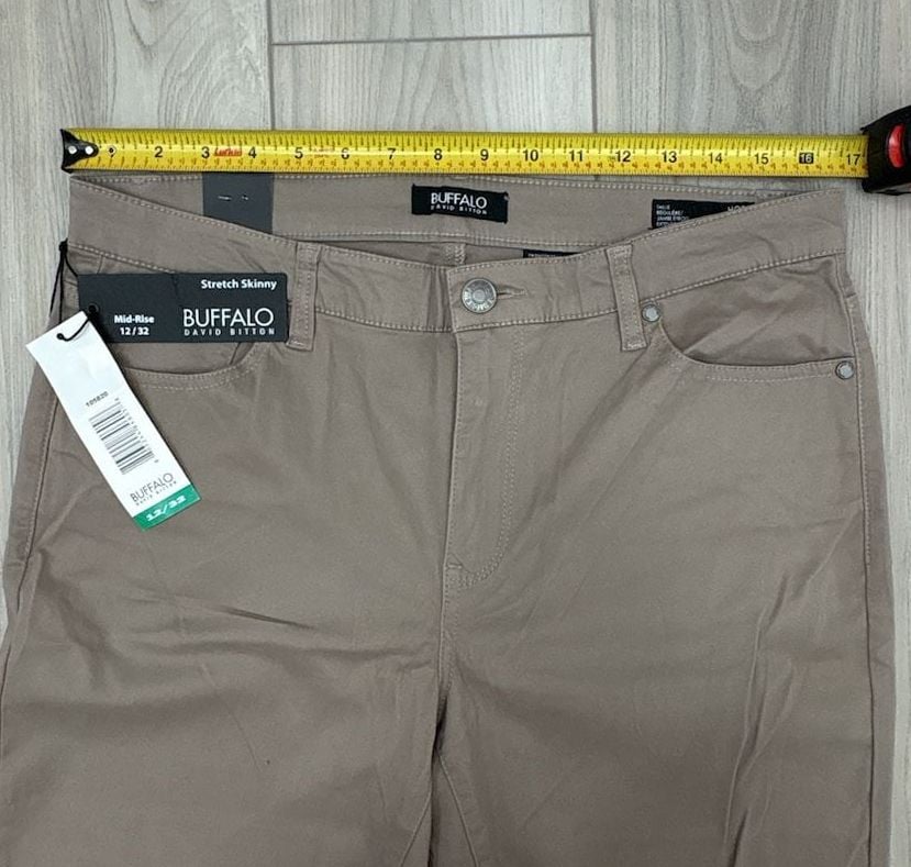 Buffalo David Bitton Hope Stretch Skinny Pants Size 12/32 Khaki NWT 6